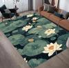 Oriental Lotus Pond Carpet Mat Rug Home Decoration Living Room Bedroom Water Lily Fish Reed Pattern Non Slip Soft Floor Mat