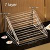 1pc Stackable Clear Acrylic Display Stand for Collectibles - Perfect for Figurines, Pins, Badges, Miniatures, Cards & Stickers