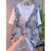 Women's Summer Hook Flower Hollow Short Sleeve T-shirt Design Thin Loose Top