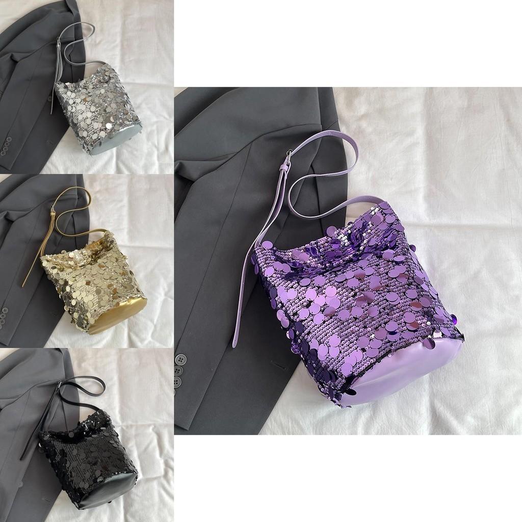 Chic Sequin Tote Bag For Women 2024 Trendy Korean Style Large Capacity Shoulder Bag