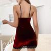 Lace Sexy Short Skirt Women's Velvet Pleated Suspender Hip Wrap Pajama Dress Set Pajamas