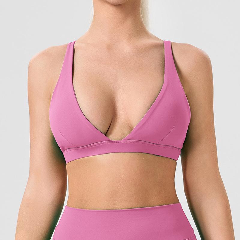 

Европейско-американский спортивный топ с глубоким V-образным вырезом и леггинсы с высокой талией и контролем живота M