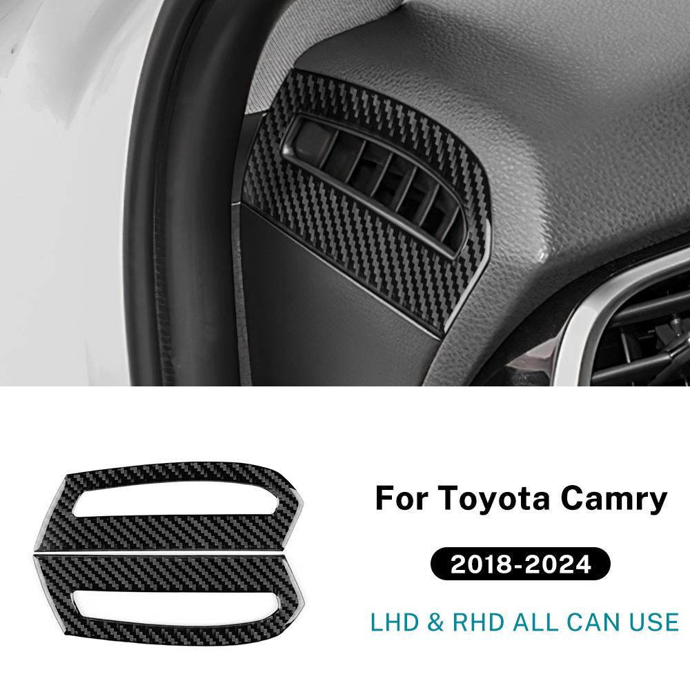 Real Soft Carbon Fiber For Toyota Camry 2018 2019 2020 2025 2025 2025 2025 LHD RHD Car Instrumentside Air Outlet Interior Panel