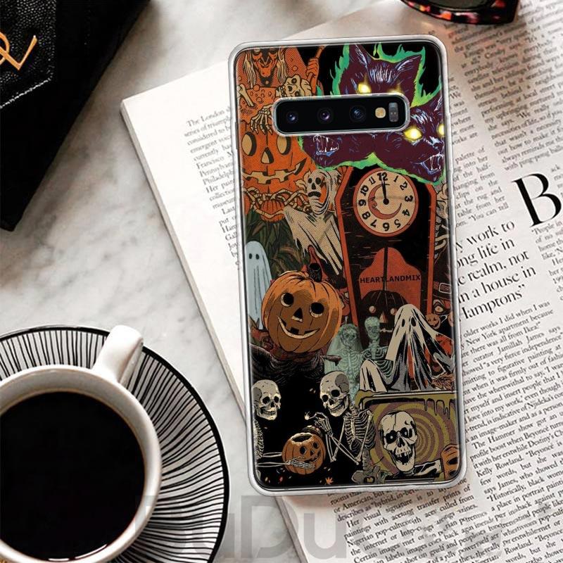October Fall Halloween Spooky Pumpkin Cover For Samsung Galaxy S23 S22 S24 S25 Ultra Phone Case S21 Plus S20 FE S10 + S25Ultra P