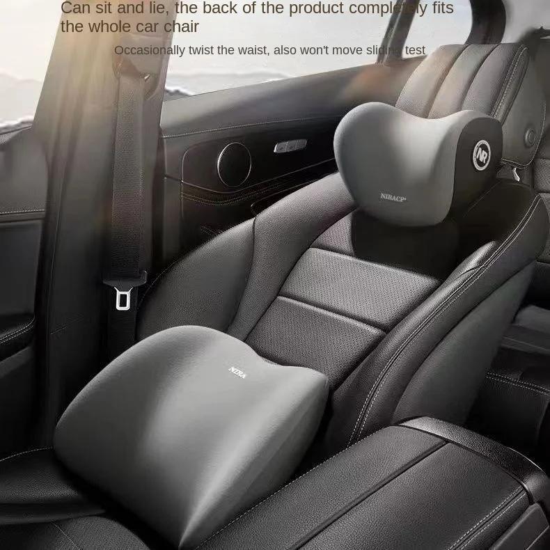 Car Neck Pillow Cushion Car Seat Headrest Back Lumbar Support Cushion for Car Seat Travel Memory Foam Car Seat Cushion Covers