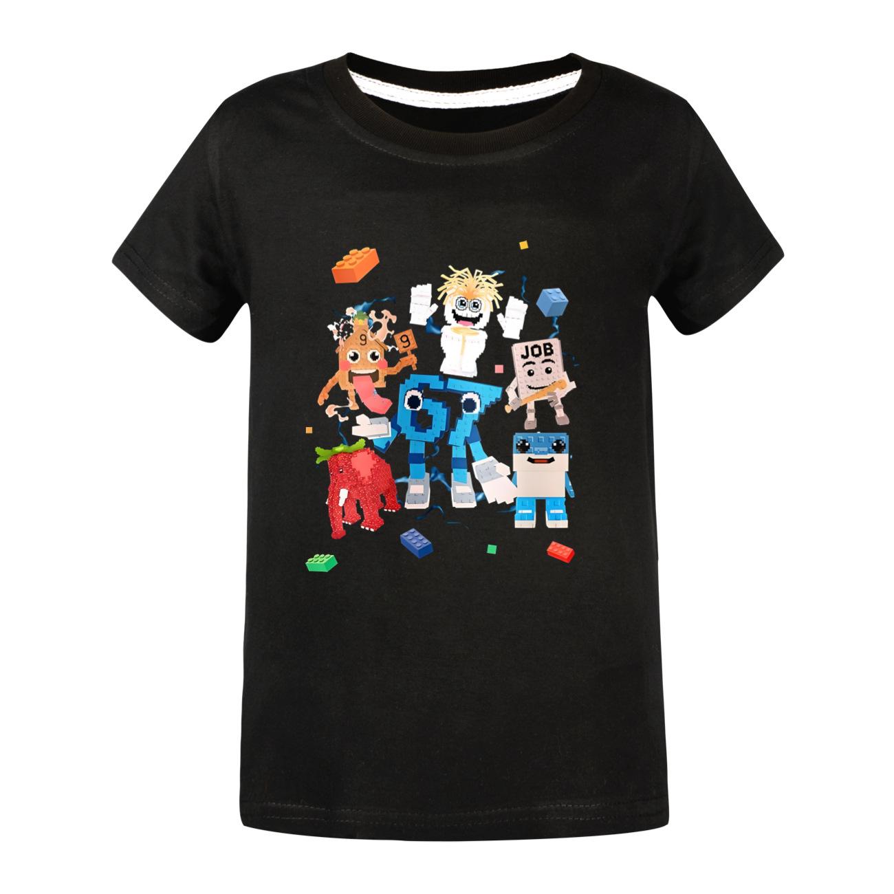 Летняя детская футболка 67 Шесть Семь Хлопок Забавная Украсть Мозговая Гниль Ребенок Мальчик Футболка Топы Короткий Рукав Графическая Одежда 110