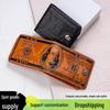 Men's PU Leather Bi-fold Wallet - Stylish Short Design with Snap Button and Coin Pocket.