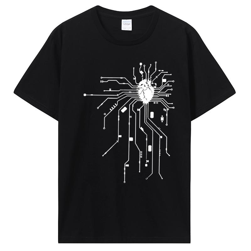 Anatomical Heart CPU Processor Computer Programmer PCB Board Geek T-Shirt Electrical Electronic