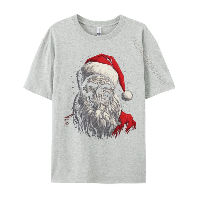 Christmas Skull Santa Claus Xmas Holiday Winter Season T Shirts Men's Harajuku T Shirt Cotton Oversized Tshirt Tee Top