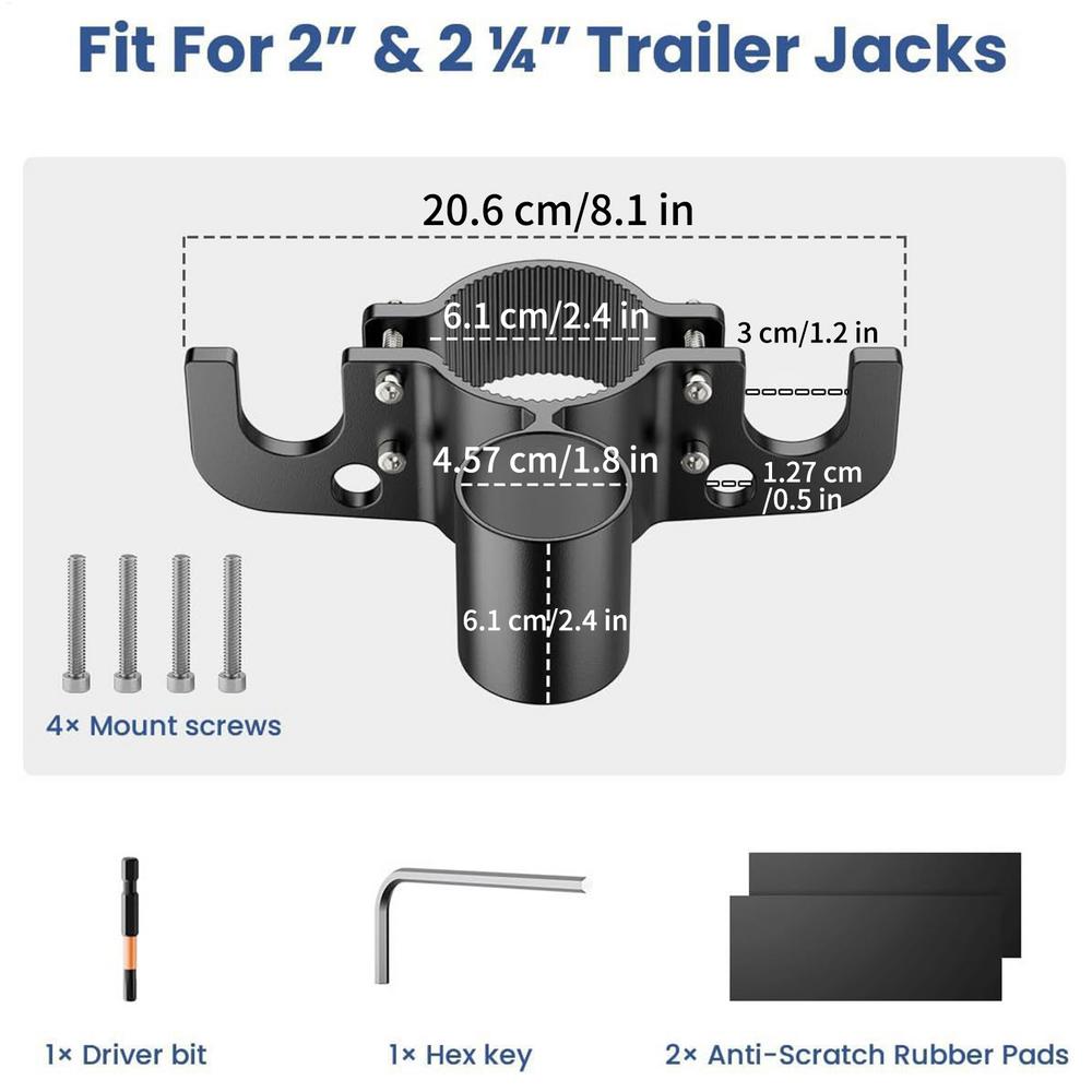 

Heavy Duty Aluminum Trailer Chain Organizer with 7 Way Plug Holder, Inverted Design for RV Camper Towing Accessories Hitch чорний