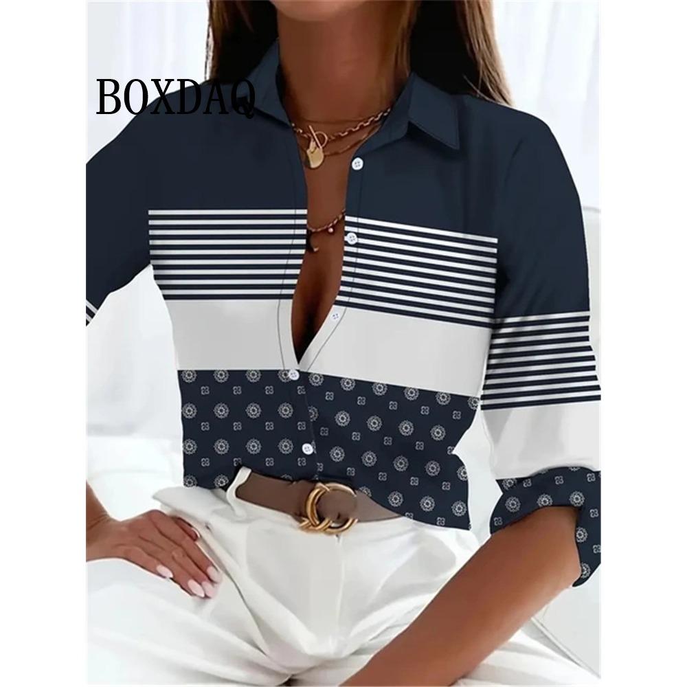 Leopard Print Pattern Lapel Button Women's Shirt 3D Printed Casual Fashion Long Sleeve Button Shirts New Spring Clothes Top
