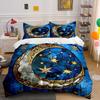 Moon Starry Night Decor Set Soft Comfortable Duvet Cover Bedding Set Included 1*Duvet Cover & 2*Pillowcases, Gift