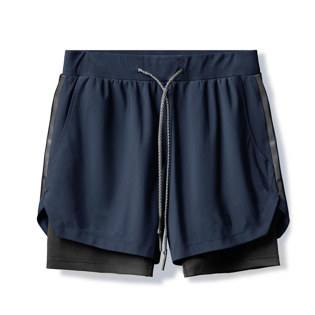 Summer Trendy Sports Shorts Outdoor Running Cycling Breathable Double Layer Shorts for Men