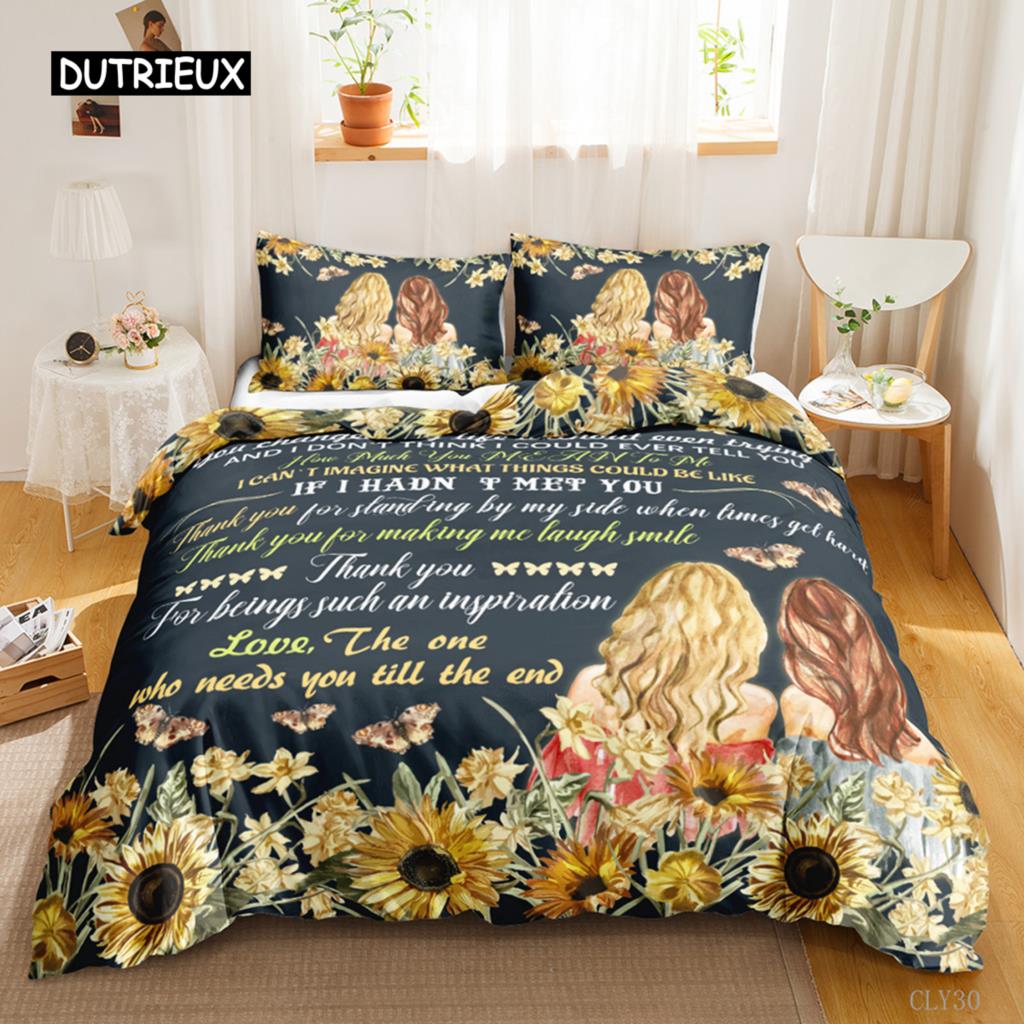 Bettbezug-Set mit Brief an den Sohn, Zitat, Spruch, bekannter Spruch, Aphorismus, Bettwäsche-Set, inspirierende Buchstaben, Polyester, Bettbezug