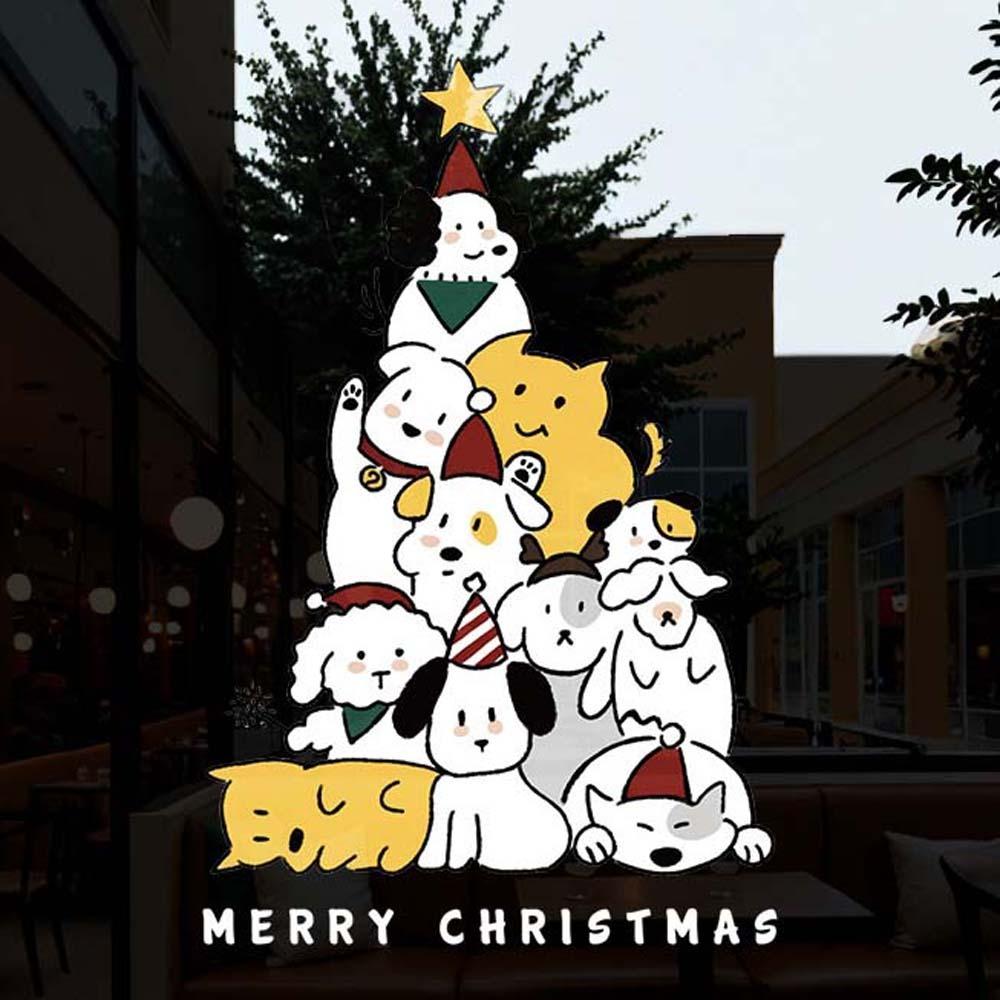 

Christmas Tree Glass Electrostatic Film Anti-collision PVC Festival Stickers Glass Decoration Style 11