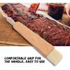 Fdit Wooden Barbecuing Brush Oil Basting Baking Brush Oil Sauce Butter Kitchen Tool(Flat Handle)