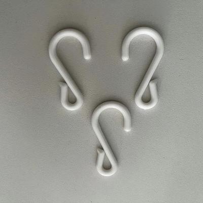 20PCS White Plastic S-type Hook Multi-purpose Accessories Hook Supermarket Shelf Hanging Strip Hook Hole Plate Hook
