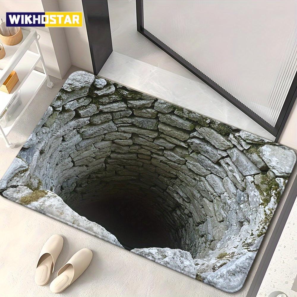 3D Visual Polyester Cloth Floor Mat for Household Bathroom Door, Absorbent and Non Slip Foot Mat, Easy To Maintain