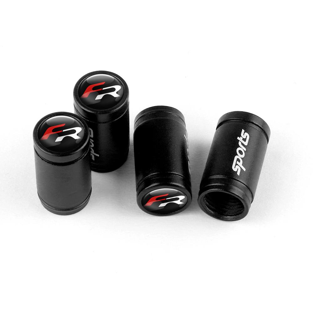 ydsh2 New 4Pcs Car Wheel Tire Valve Caps Air Stem Covers Accessories For Seat Leon FR Cupra Ibiza Altea Exeo Formula Racing Alhambra