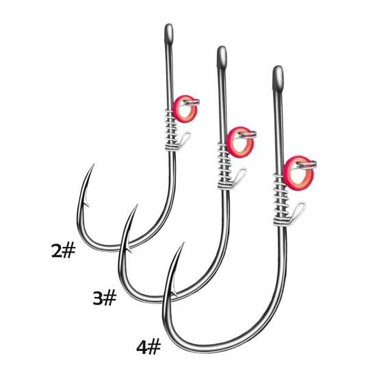 15Pcs Live Shrimp Fixing Hook Heavy Duty Carbon Steel Barbed Fishhook with Hole