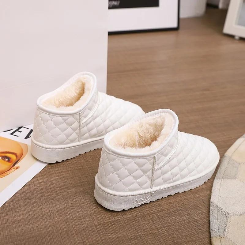 Women Snow Boots Winter Warm Plush Boots Women Waterproof Slip-on Women Shoes Flat Casual Winter Shoes Ankle Boots For Women