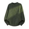 Men's Retro Round Neck Cable Knit Sweater - Autumn/Winter Loose Fit