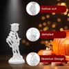 Skull With Florals Design Plastic Halloweens Decoration Easy Setups Indoor Outdoor Holiday Party Gothics Tabletop Display