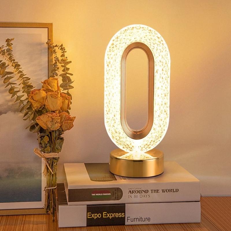 Creative High-End Crystal Table Lamp Home Office Decoration Usb Rechargeable Atmosphere Desk Lamp Luxury Simple Night Light
