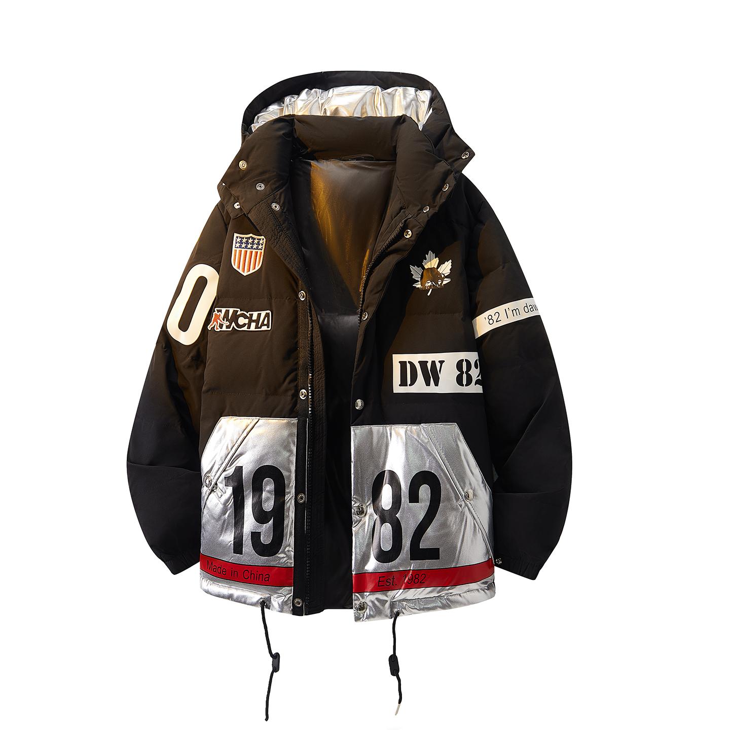 

Мужская пуховая куртка 3D стереоскопическая зимняя молодежная толстая теплая куртка M