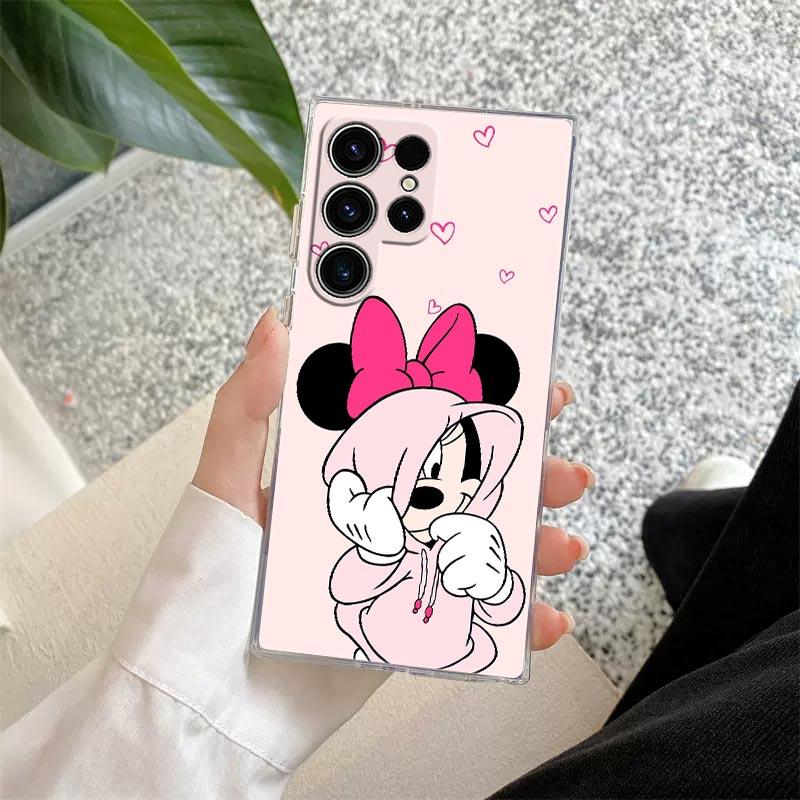 Mickey Minnie Cartoon Transparent Case For Samsung Galaxy S26 S25 Ultra S24 S22 S26 Plus S20 S23 S21 S25 FE 5G Soft Clear Cover