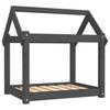 Vidaxl Legowisko Dla Psa, Szare, 71X55X70 Cm, Lite Drewno Sosnowe