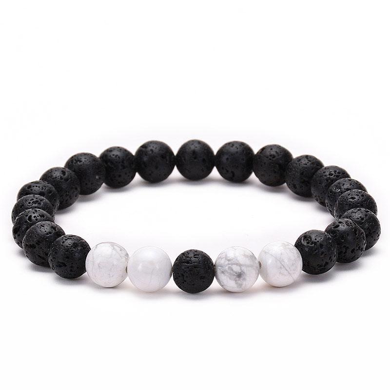 Black Lava Stone Crown Charm Tiger Eye Beads Bracelet For Men Women Braided Bracelets Handmade Adjustable  Pulseira