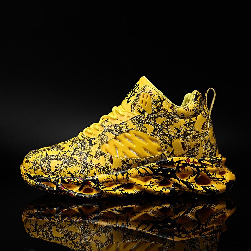 Graffiti High-Top Leichte Atmungsaktive Herren Trendige Lauf-Sneakers, Sommer 2023