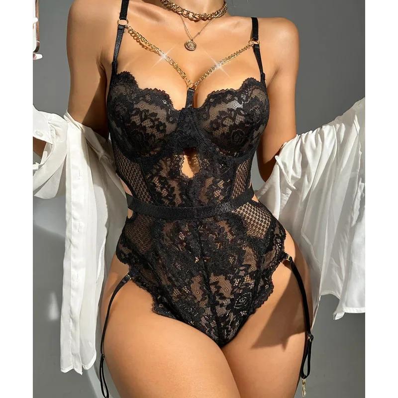 New Sexy Underwear Sexy Women Lace Mesh Shapewear Onesie Sexy Suit Corsets for Women  Sleepwear Women Summer Dress