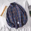 Men's Long-Sleeve Plaid Shirt - Trendy Hong Kong & Korean Style, Lightweight, Casual, Versatile Jacket for Spring & Autumn
