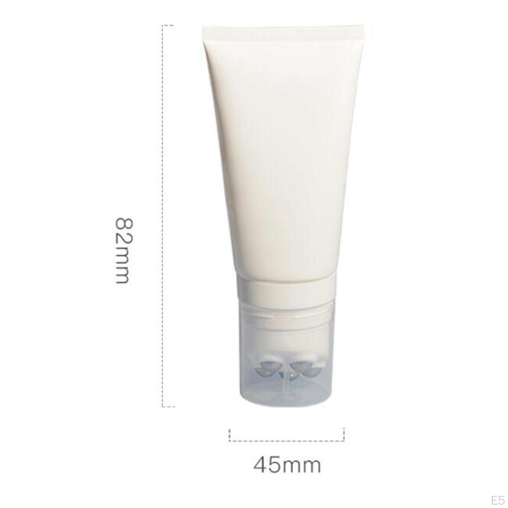 Compact Refillable Soft Squeeze Bottle Cosmetic Storage Containers w/ Stainless Steel