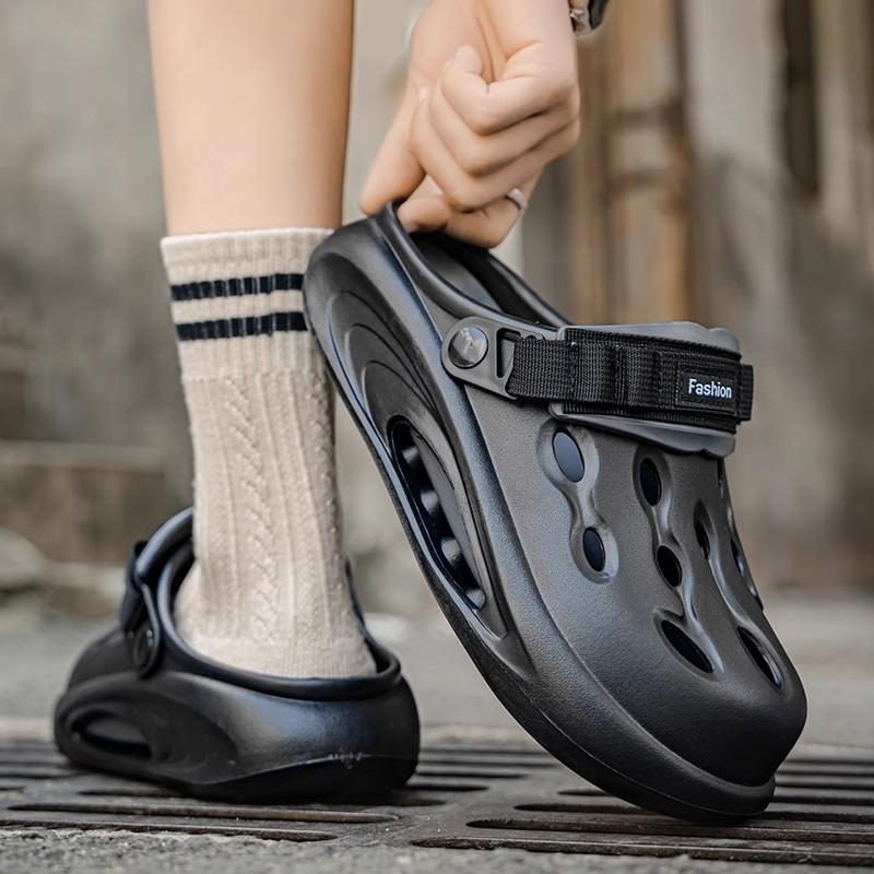 Lochschuhe Herren Sommer Oberbekleidung Tasche Kopf Hausschuhe Sport Doppelfunktion Strandschuhe Große Größe