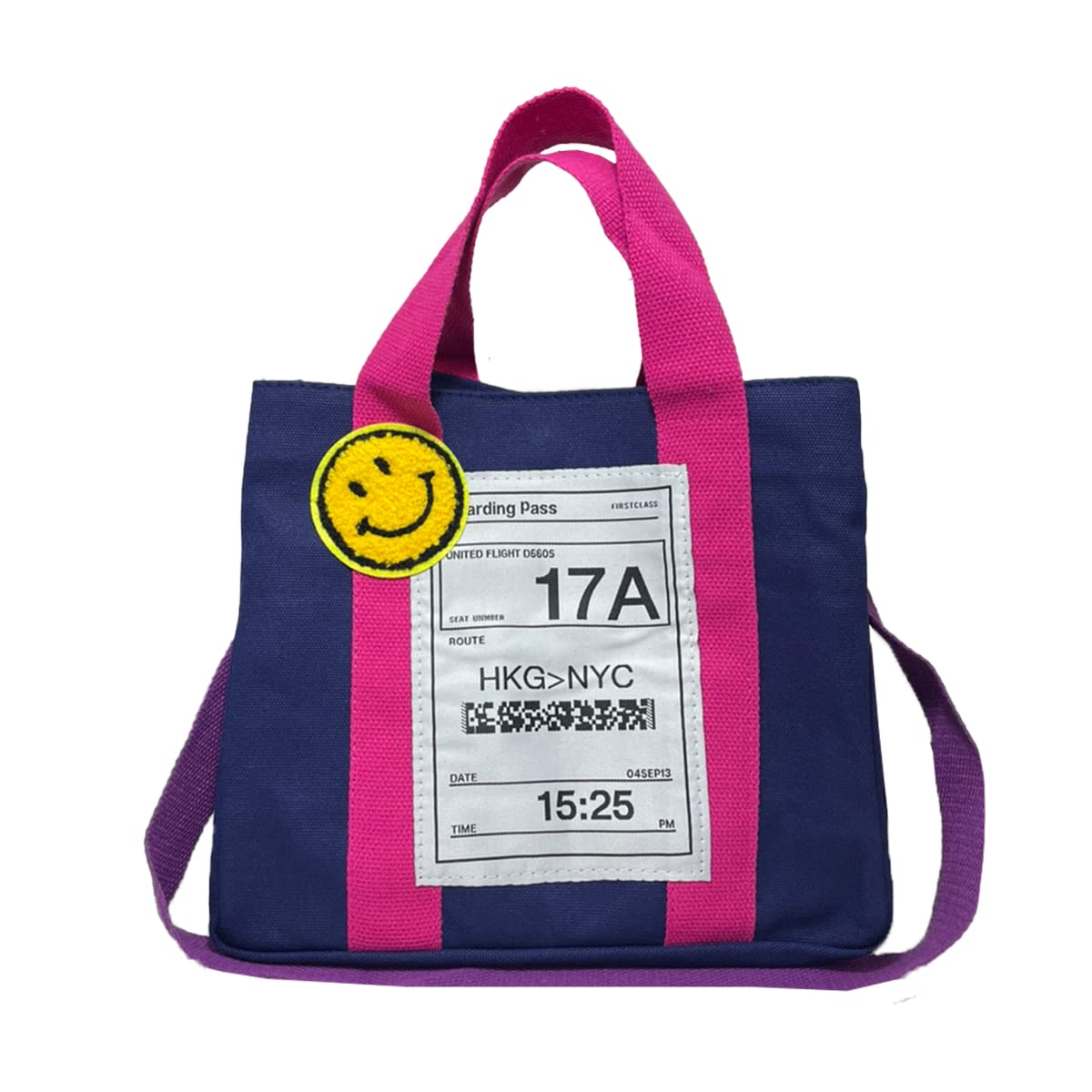 

Сумка-тоут DIVA Rose Smile, Канва, 2-в-1, Через плечо, На плечо, Хлопок, Сумка для обеда, Большая вместимость, Легкая, Сумка для подгузников (военно-морской флот)