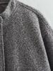 Spring 2023 Women's Casual Loose Workwear Bomber Jacket with Stand Collar Y2K Style