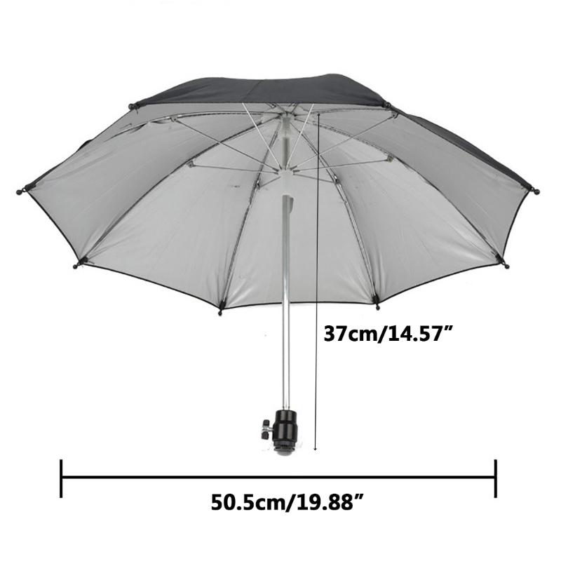 Ombrello per Fotocamera DSLR con Testa Sferica Regolabile Multi-angolo Parasole Protezione Pioggia Supporto Ombrello per Live Streaming