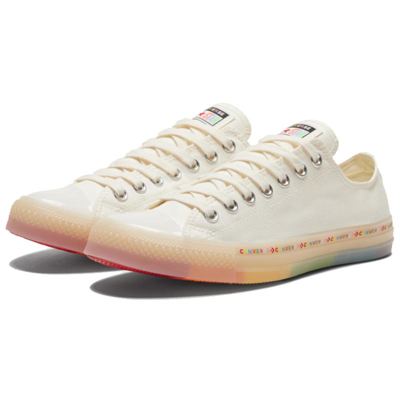 Converse Chuck Taylor All Star Classic Versatile Lightweight Low-top Canvas Shoes Unisex White Rainbow