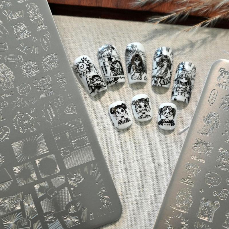 Sturdy Stainless Steel Nails Stamp Plate with Detailed Pattern for Home Nails Designs Applications
