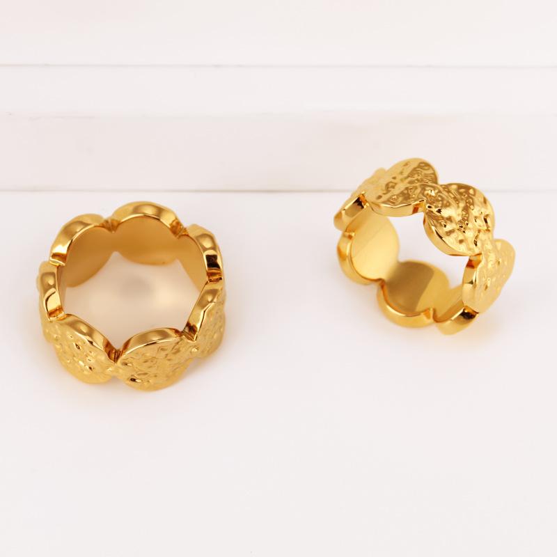 European and American style fashion niche design high-end natural texture ring, light luxury temperament versatile copper women's jewelry