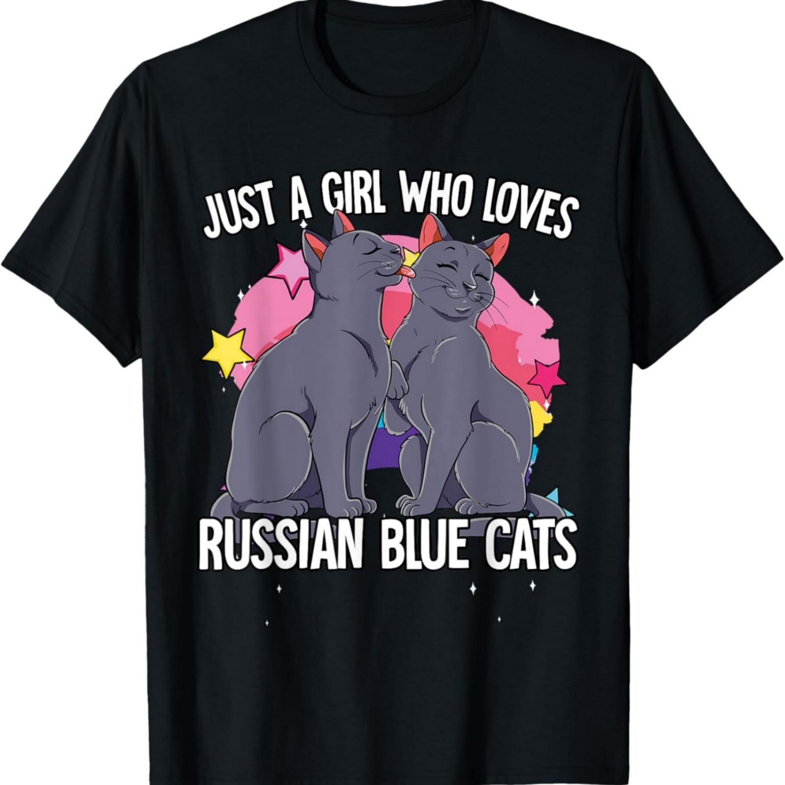 Just A Girl Who Loves Russian Blue Cats T-Shirt XXXXXL разноцветный