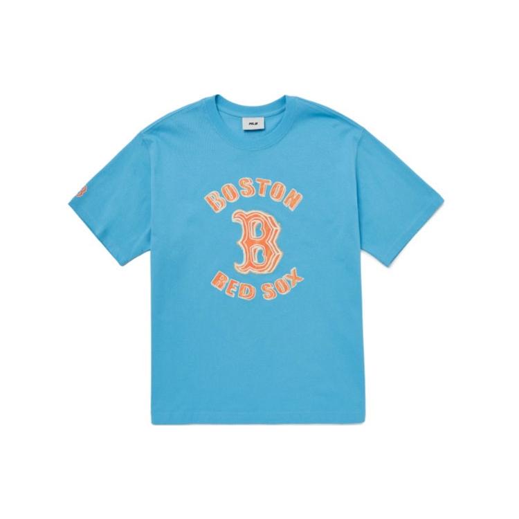 MLB T Shirts Unisex Blue Crew Neck Moderate Straight Fit 3ATS63023-43BLN M