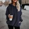 European and American Women's Plush Hooded Sweatshirt - Long-Sleeved, Loose Fit, Fleece Pullover for Autumn and Winter