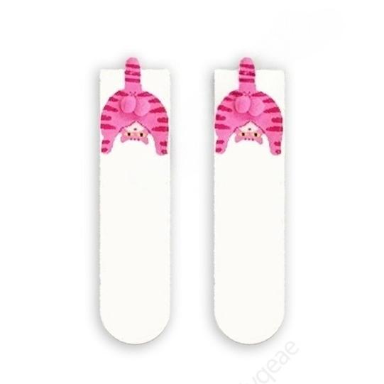 Couple Cat Egg Socks 3D Funny Mid Tube Winter Warm Matching Wear for Lovers Halloween Christmas Gift Cozy Novelty Style