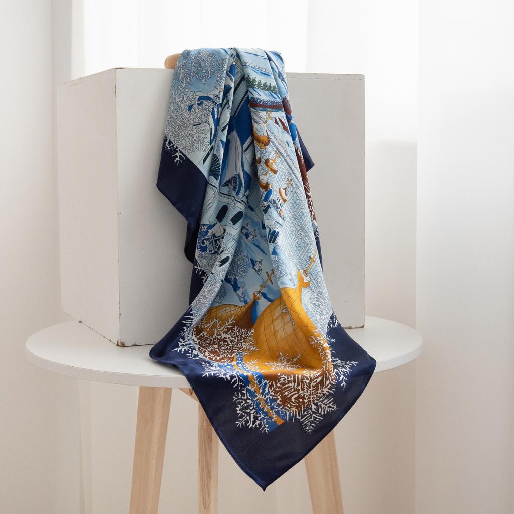 Mulberry Silk Silk Scarf for Mother In Law and Elder Gift Thin Sunshade Women's Square Scarf Elegant and Versatile