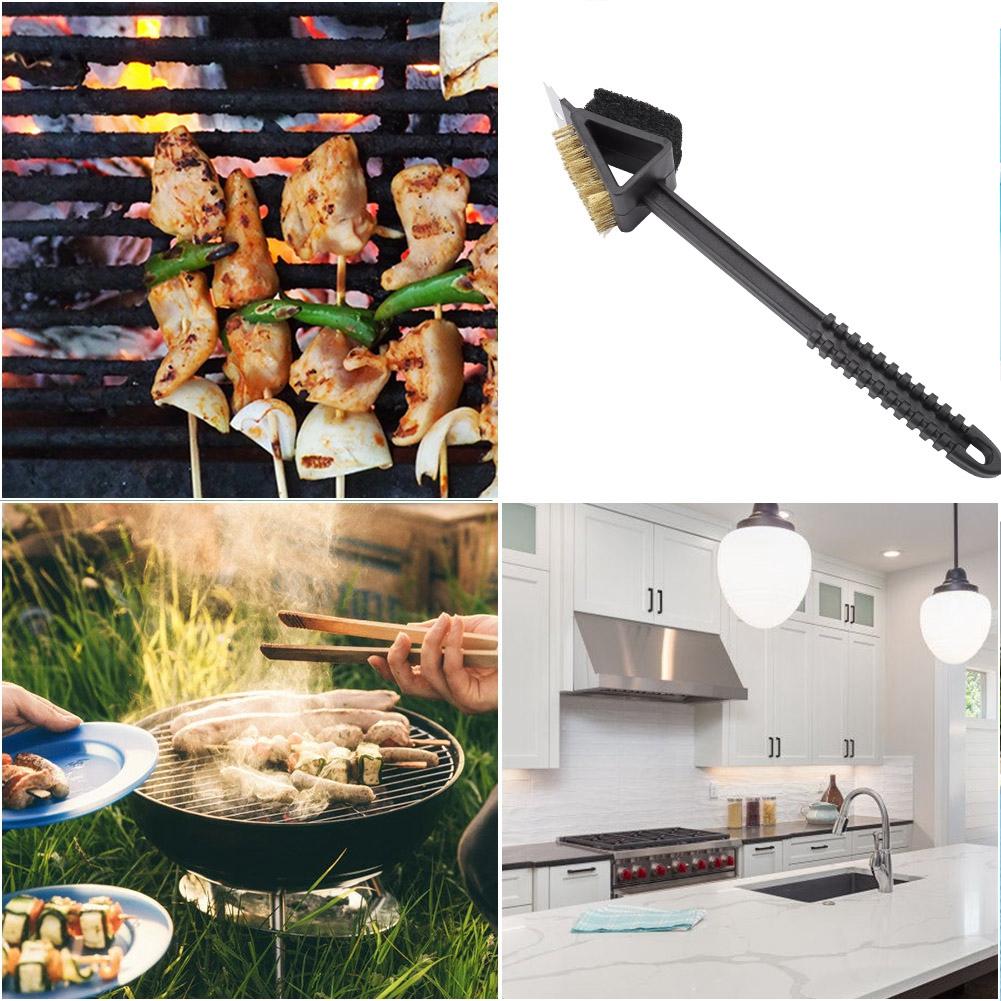 Long Handle BBQ Grill Cleaning Brush Barbecue Kitchen Cleaning Tool