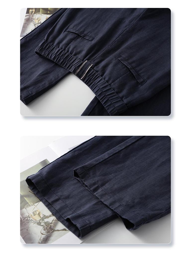 Damen Beige Tencel Weitbeinige Sommerhose mit Hoher Taille - 2025